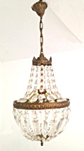 Old French Brass and Crystal light